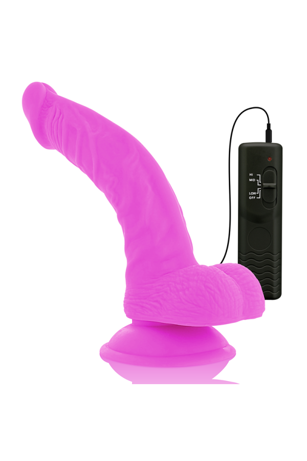 Flexibler Vibrierender Dildo Lila 21.5 cm -O- 4.5 cm von Diversia kaufen | Fesselliebe