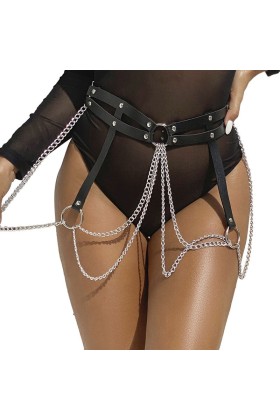 Lederringkettengürtel Schwarz Einheitsgrösse von Subblime Fetish kaufen | Fesselliebe