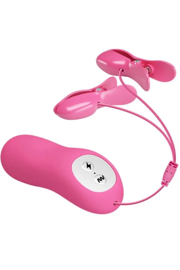 Romantic Wave Vibrierender und Eletric Shock Nipple Clamps Fuchsia von Baile Stimulation kaufen - Fesselliebe