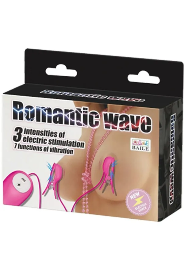 Romantic Wave Vibrierender und Eletric Shock Nipple Clamps Fuchsia von Baile Stimulation kaufen - Fesselliebe