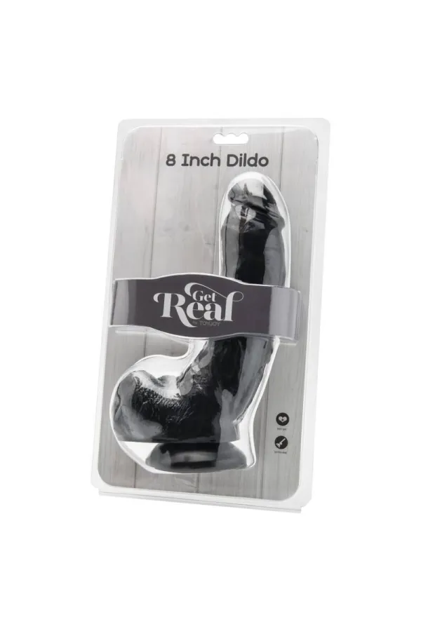 Dildo 20,5 cm mit Hoden schwarz von Get Real kaufen - Fesselliebe