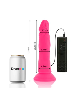 Flexibler Dildo mit Vibration Rosa 23 cm -O- 4.3 cm von Diversia