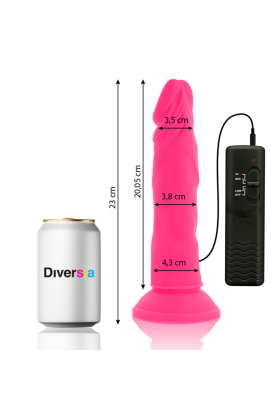 Flexibler Dildo mit Vibration Rosa 23 cm -O- 4.3 cm von Diversia kaufen | Fesselliebe