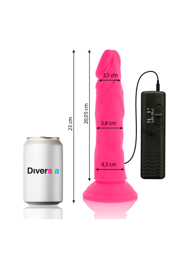 Flexibler Dildo mit Vibration Rosa 23 cm -O- 4.3 cm von Diversia kaufen | Fesselliebe