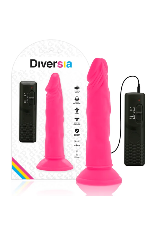 Flexibelr Vibrierender Dildo 23 Cm - Rosa von Diversia kaufen - Fesselliebe