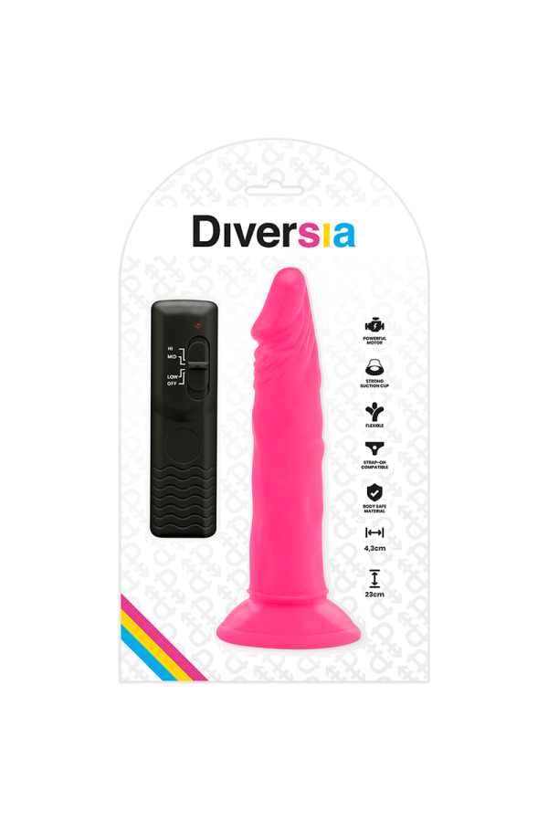 Flexibler Dildo mit Vibration Rosa 23 cm -O- 4.3 cm von Diversia kaufen | Fesselliebe