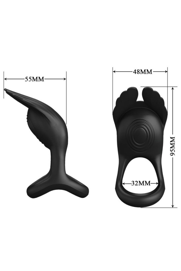 Silas Vibrant Penis Ring 7 Vibrationen Schwarzes Silikon von Pretty Love Male kaufen | Fesselliebe