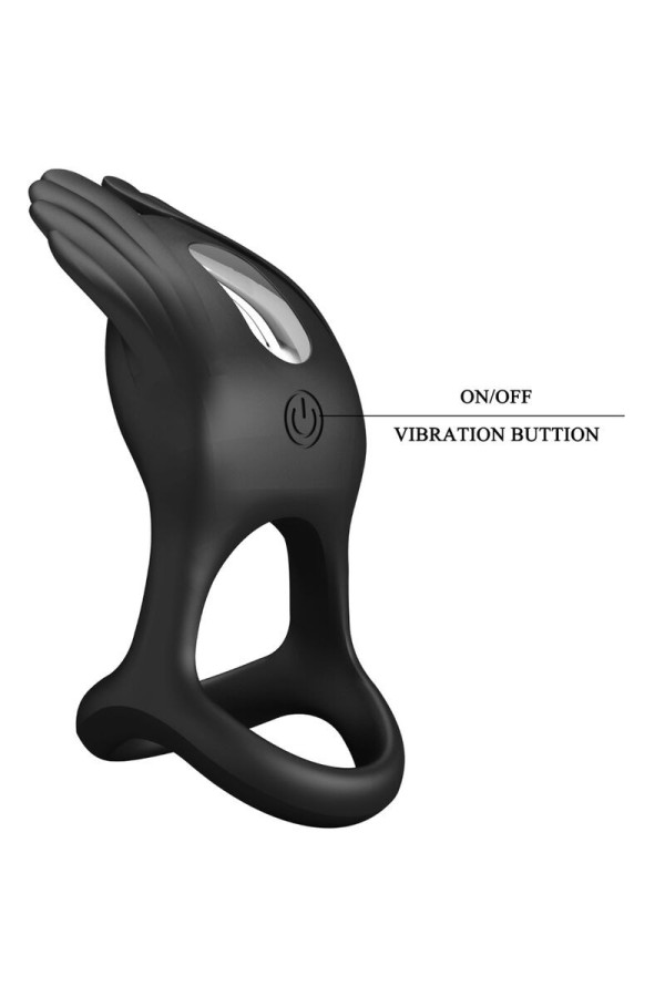 Silas Vibrant Penis Ring 7 Vibrationen Schwarzes Silikon von Pretty Love Male kaufen | Fesselliebe