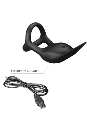 Silas Vibrant Penis Ring 7 Vibrationen Schwarzes Silikon von Pretty Love Male kaufen | Fesselliebe