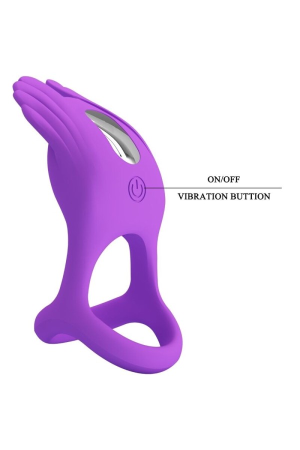 Silas Vibrant Penis Ring 7 Vibrationen Lila Silikon von Pretty Love Male kaufen | Fesselliebe