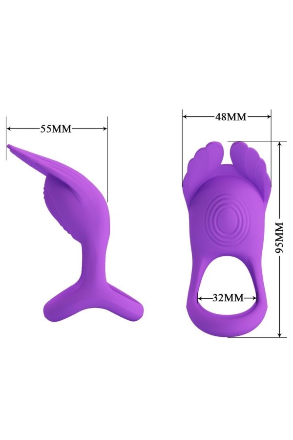 Silas Vibrant Penis Ring 7 Vibrationen Lila Silikon von Pretty Love Male kaufen | Fesselliebe