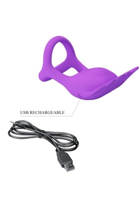 Silas Vibrant Penis Ring 7 Vibrationen Lila Silikon von Pretty Love Male kaufen | Fesselliebe