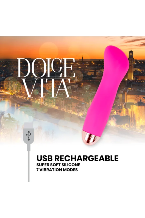 Aufladbarer Vibrator Eins Rosa 7 Geschwindigkeiten von Dolce Vita kaufen - Fesselliebe