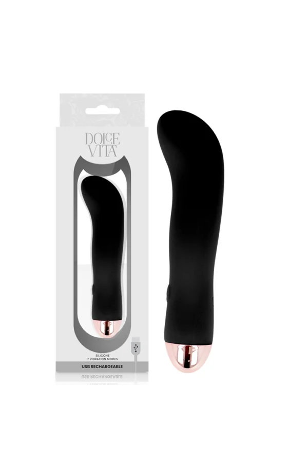 Aufladbarer Vibrator Schwarz 7 Geschwindigkeiten von Dolce Vita kaufen - Fesselliebe