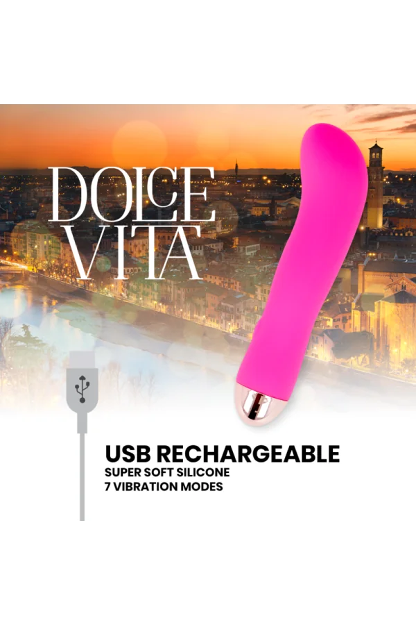 Aufladbarer Vibrator Rosa 7 Geschwindigkeiten von Dolce Vita kaufen - Fesselliebe