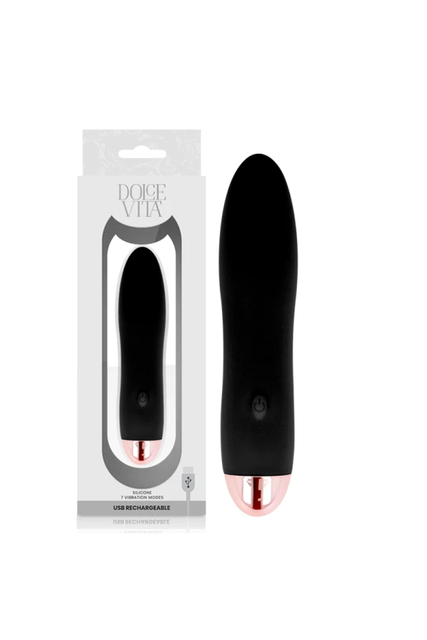 Aufladbarer Vibrator Vier Schwarz 7 Geschwindigkeiten von Dolce Vita