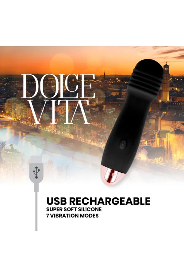 Aufladbarer Vibrator Drei Schwarz 7 Geschwindigkeiten von Dolce Vita kaufen - Fesselliebe