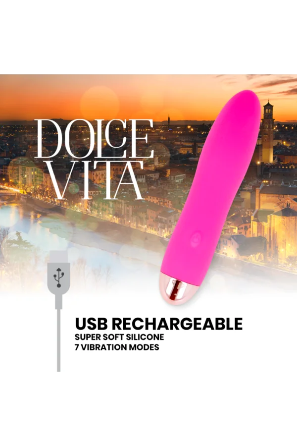 Aufladbarer Vibrator Rosa 7 Geschwindigkeiten von Dolce Vita kaufen - Fesselliebe