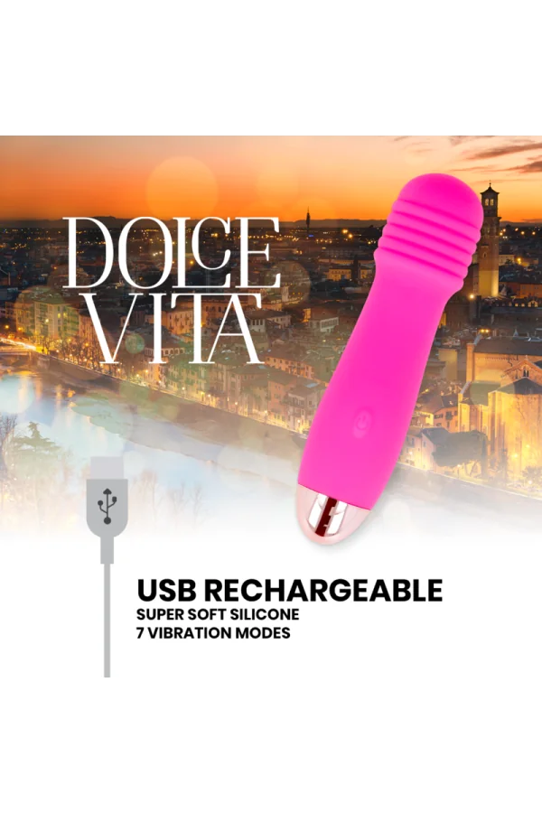 Aufladbarer Vibrator Drei Rosa 7 Geschwindigkeiten von Dolce Vita kaufen - Fesselliebe