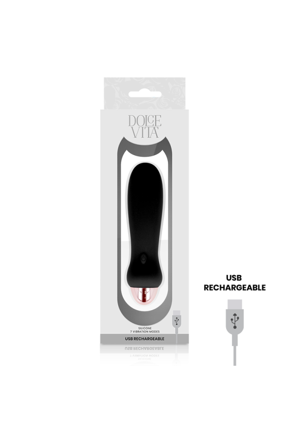 Aufladbarer Vibrator Fünf Schwarz 7 Geschwindigkeiten von Dolce Vita kaufen | Fesselliebe