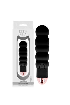 Aufladbarer Vibrator Sechs Schwarz 7 Geschwindigkeiten von Dolce Vita kaufen | Fesselliebe