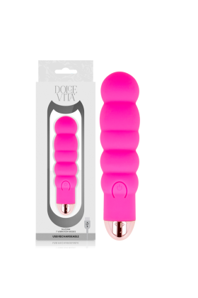 Aufladbarer Vibrator Sechs Rosa 7 Geschwindigkeiten von Dolce Vita kaufen | Fesselliebe