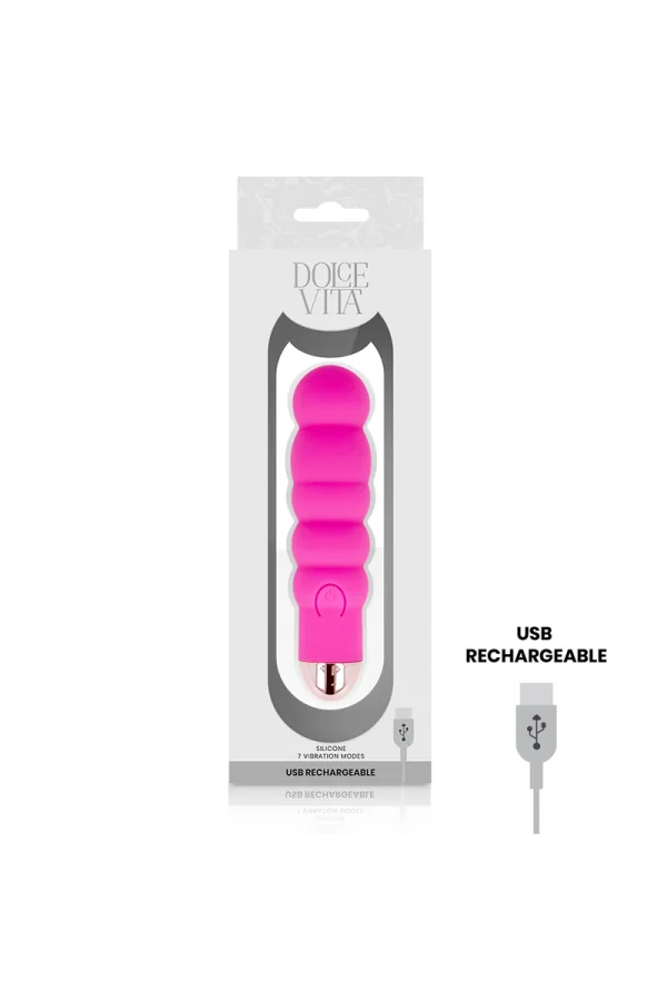 Aufladbarer Vibrator Rosa 7 Geschwindigkeiten von Dolce Vita kaufen - Fesselliebe