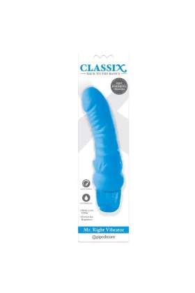 Vibrierender Dildo Mr. Right Multi-Speed 15,5 cm Blau von Classix