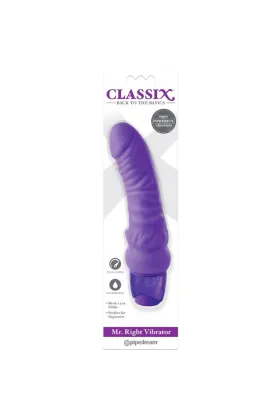 Vibrierender Dildo Mr. Right Multi-Speed 15,5 cm Lila von Classix