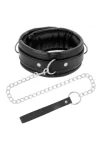 Schwarz Soft Halsband mit Leine Kunstleder von Darkness Bondage kaufen - Fesselliebe