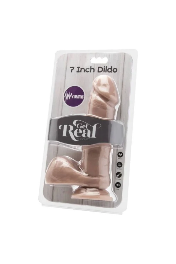 Dildo 18 cm mit Kugeln Vibrator Beige von Get Real