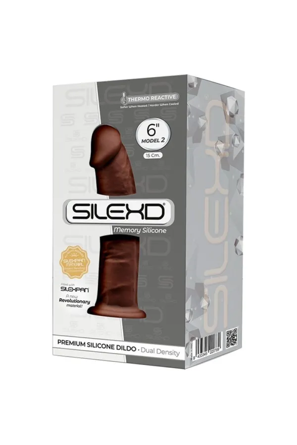 Modell 2 Realistischer Penis Premium Silexpan Silikon Braun 15 cm von Silexd kaufen - Fesselliebe