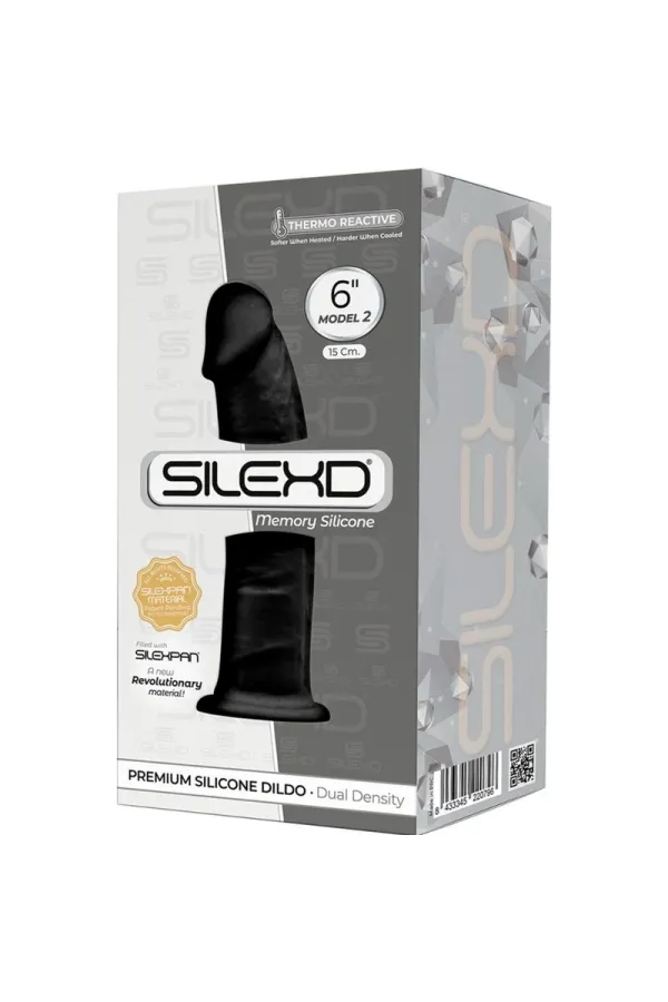 Modell 2 Realistischer Penis Premium Silexpan Silikon Schwarz 15 cm von Silexd kaufen - Fesselliebe