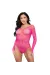 LEG AVENUE - LANGÄRMELIGER BODYSUIT MIT KRISTALLMUSTER IN PINK