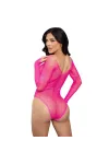 LEG AVENUE - LANGÄRMELIGER BODYSUIT MIT KRISTALLMUSTER IN PINK kaufen - Fesselliebe