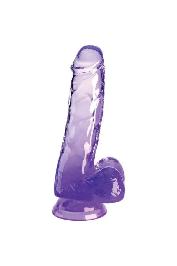 Realistischer Dildo mit Hoden 13,5 cm lila von King Cock kaufen - Fesselliebe