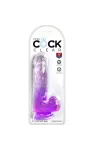 Realistischer Dildo mit Hoden 13,5 cm lila von King Cock kaufen - Fesselliebe