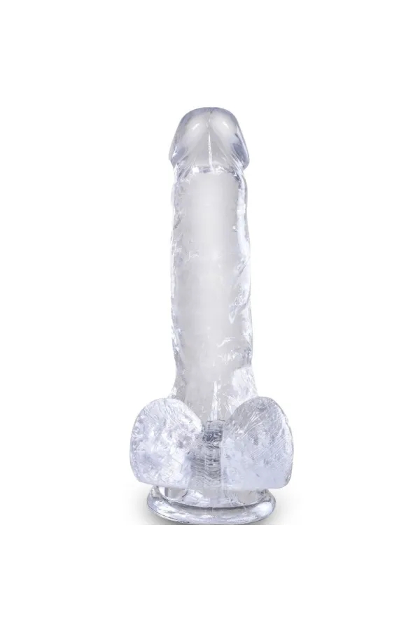 Realistischer Dildo mit Hoden 13,5 cm transparent von King Cock kaufen - Fesselliebe