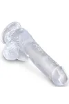 Realistischer Dildo mit Hoden 13,5 cm transparent von King Cock kaufen - Fesselliebe