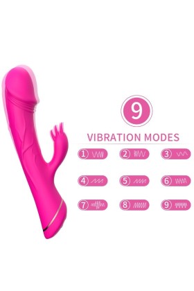 Dildo Vibrator Kaninchen Silikon Fuchsia von Armony Vibrators kaufen | Fesselliebe
