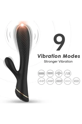 Vibrator Kaninchen Silikon Schwarz von Armony Vibrators