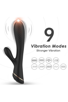 Vibrator Kaninchen Silikon Schwarz von Armony Vibrators kaufen | Fesselliebe