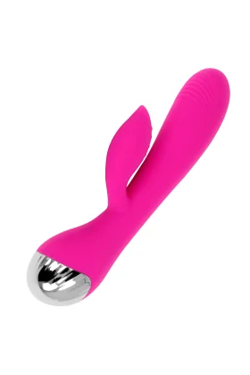 Wiederaufladbarer Vibrator mit Kaninchen 10 Vibrationsmodi 19 cm von Ohmama