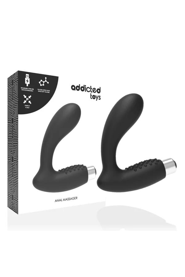 Schwarzer Wiederaufladbarer Prostata Vibrator von Addicted Toys kaufen - Fesselliebe