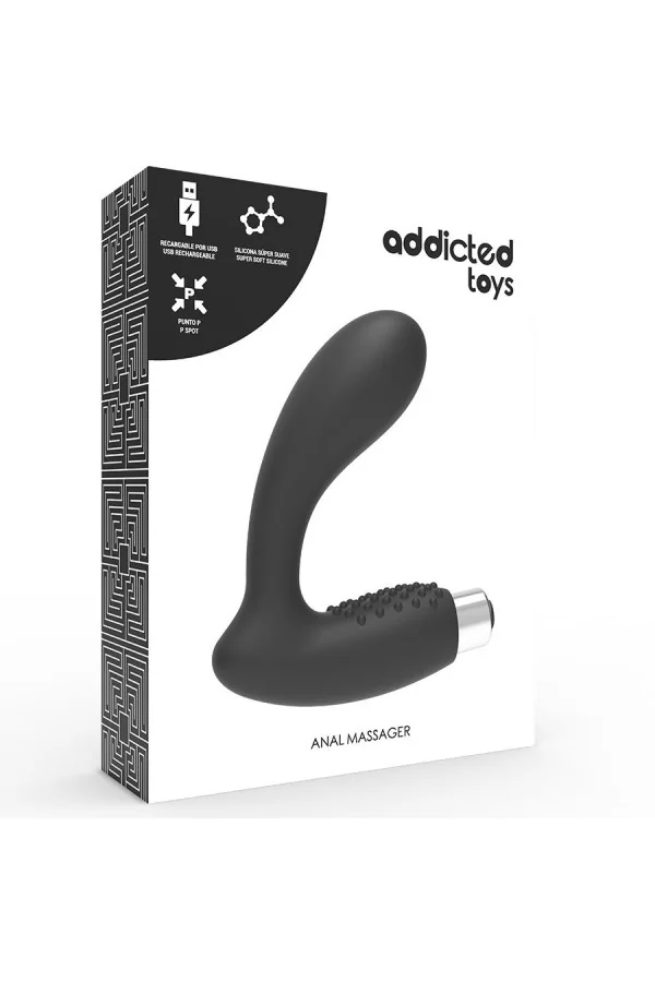 Schwarzer Wiederaufladbarer Prostata Vibrator von Addicted Toys kaufen - Fesselliebe