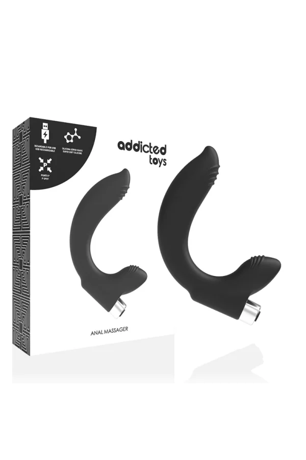 Schwarzer Wiederaufladbarer Prostata Vibrator von Addicted Toys kaufen - Fesselliebe