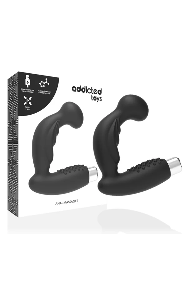 Schwarzer Wiederaufladbarer Prostata Vibrator von Addicted Toys kaufen - Fesselliebe