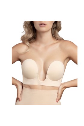 BH ohne Griffe En U Beige Cup C von Bye Bra - Bras kaufen | Fesselliebe