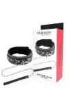 Schwarz Furry Halsband mit Leine von Darkness Bondage kaufen - Fesselliebe