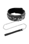 Schwarz Furry Halsband mit Leine von Darkness Bondage kaufen - Fesselliebe